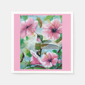 Servilleta De Papel Hummingbird & Hibiscus Papel y toallas de tela