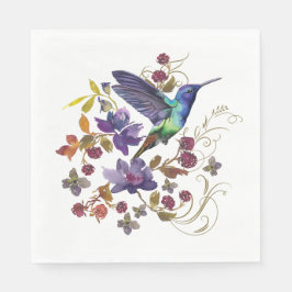 Servilleta De Papel Hummingbird y Berries Paper Napkin