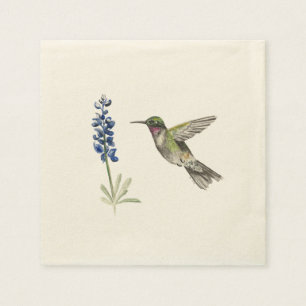 Servilleta De Papel Hummingbird y Bluebonnet