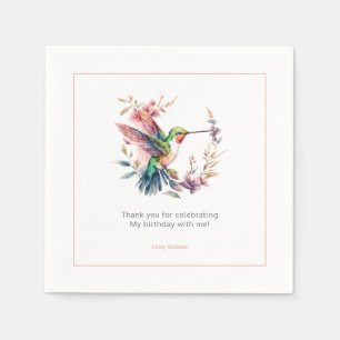 Servilleta De Papel Hummingbirds Floral Wreath Bithday Fiesta