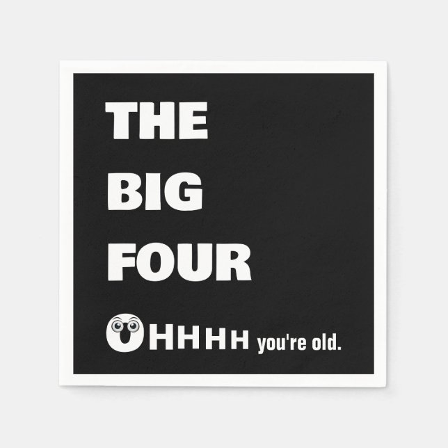 Servilleta De Papel Humor de Cumpleaños 40 Envejeciendo  (Anverso)