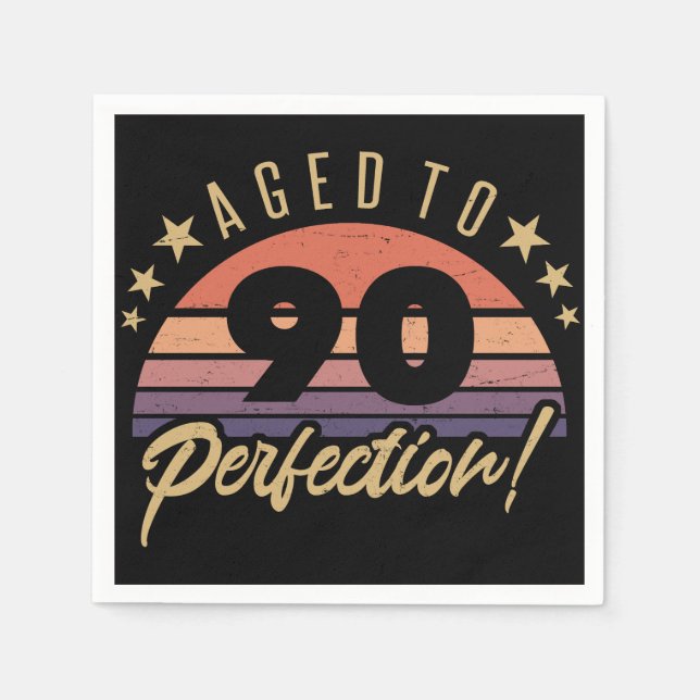 Servilleta De Papel Humor de cumpleaños retro 90 (Anverso)