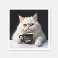 Humor de gato persa blanco
