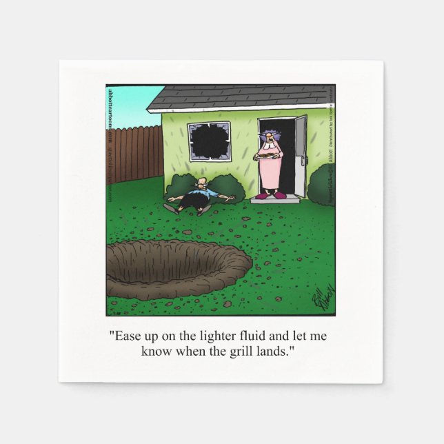 Servilleta De Papel Humor de parrillada divertida (Anverso)