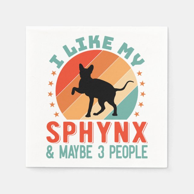 Servilleta De Papel Humor de propietario de gato sin pelo canadiense (Anverso)