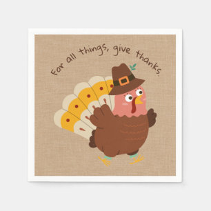 Servilleta De Papel Humor del Pavo de Acción de Gracias