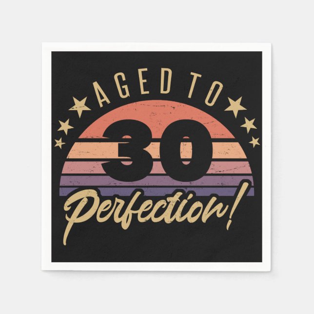 Servilleta De Papel Humor retro 30 cumpleaños (Anverso)