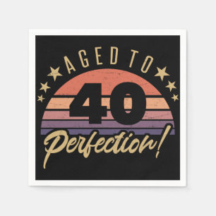 Servilleta De Papel Humor retro 40 cumpleaños