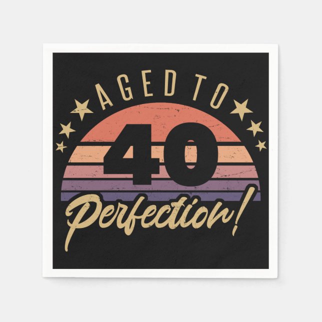Servilleta De Papel Humor retro 40 cumpleaños (Anverso)