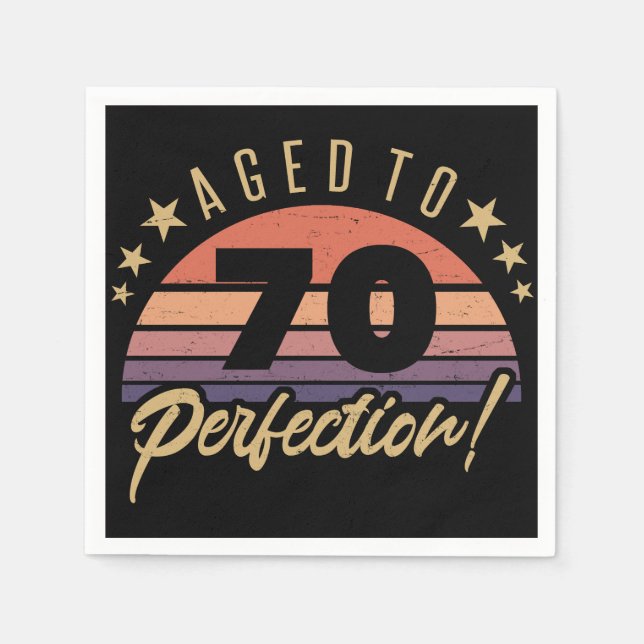 Servilleta De Papel Humor retro 70 cumpleaños (Anverso)