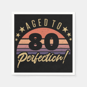 Servilleta De Papel Humor retro 80 cumpleaños