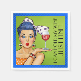 Servilleta De Papel Humor Retro Wine (Fiesta) Cocktail Napkins