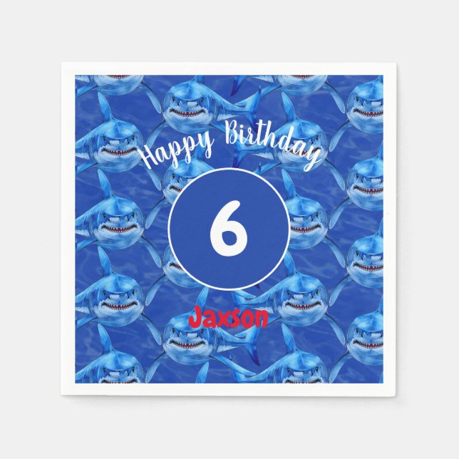 Servilleta De Papel Hungry Sharks  (Anverso)