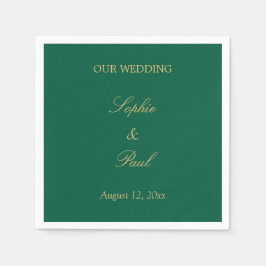 Servilleta De Papel Hunter Green Golden Beige Bodas