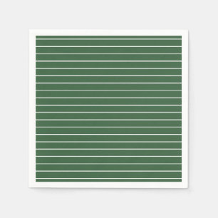 Servilleta De Papel Hunter Green y White Thin Horizontal Striping