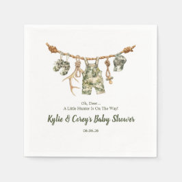 Servilleta De Papel Hunting Clothesline Camo Boy Baby Shower
