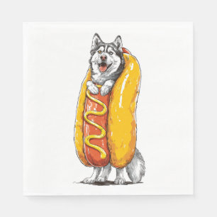Servilleta De Papel Husky de perro caliente � Disfraz divertido de com