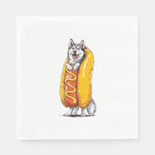 Servilleta De Papel Husky de perro caliente - Divertido disfraz de com
