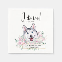Husky Dog Boda Cocktail Napkins