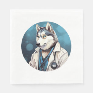 Servilleta De Papel Husky Dog Médica