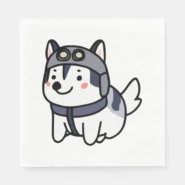 Servilleta De Papel Husky Pilot Dog Lover Malamute (Anverso)