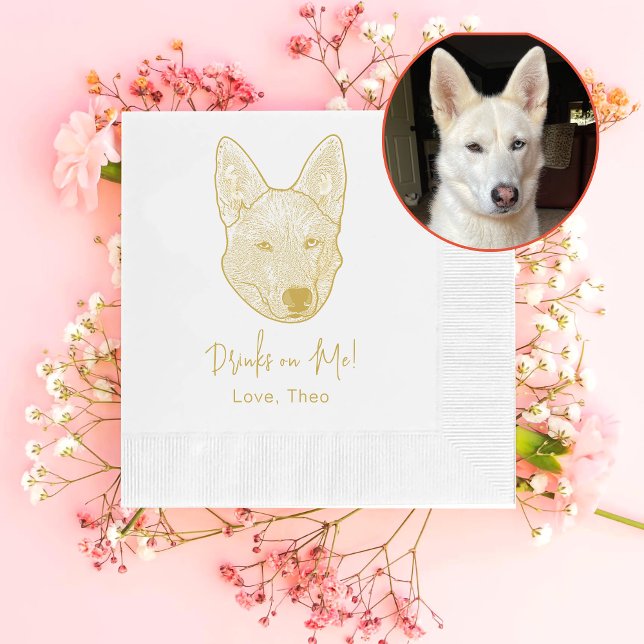 Servilleta De Papel Husky Sibir Perro Bebida Personalizada Sobre Mí (Subido por el creador)