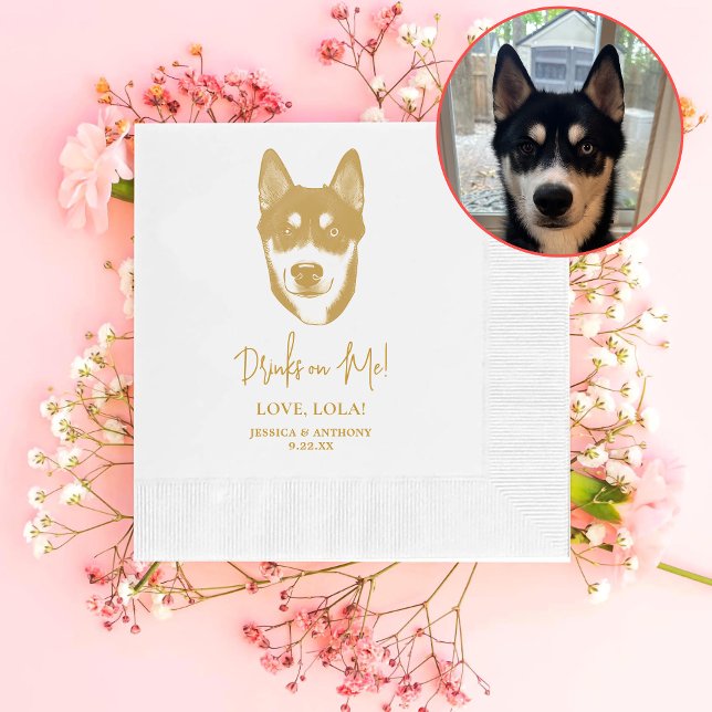 Servilleta De Papel Husky Sibir perro me toma bebidas personalizadas (Subido por el creador)