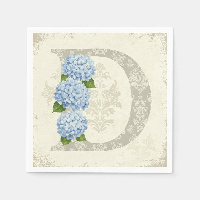 Servilleta De Papel Hydrangea azul, de Natasha Us (Anverso)