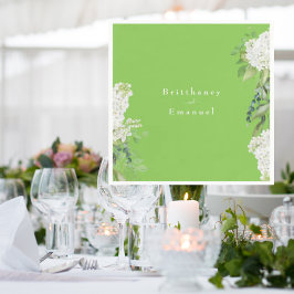 Servilleta De Papel Hydrangea blanca Lime Green Boda