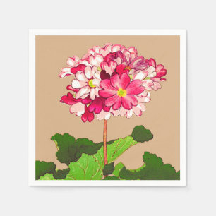 Servilleta De Papel Hydrangea del japonés del vintage. Rosa y verde
