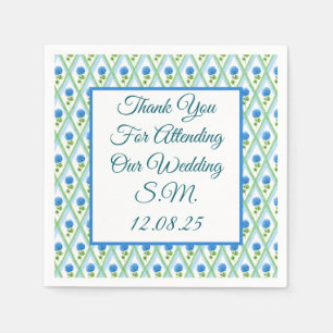 Servilleta De Papel Hydrangea Ditsy azul y verde abuelo milenio