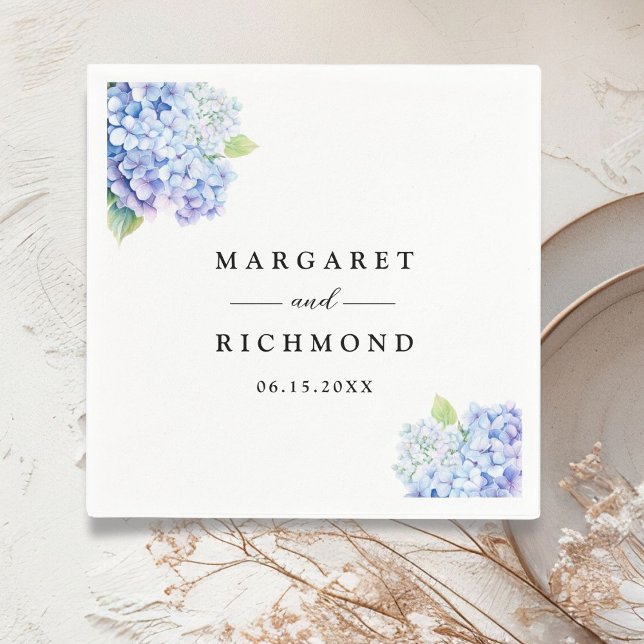 Servilleta De Papel Hydrangea Dusty Blue Floral Boda (Subido por el creador)