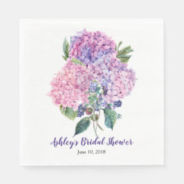 Servilleta De Papel Hydrangea rosa Berries Floral Bridal Shower