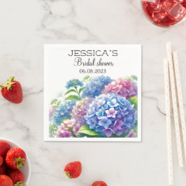 Servilleta De Papel Hydrangeas Blue Flowers Bridal Shower Fiesta