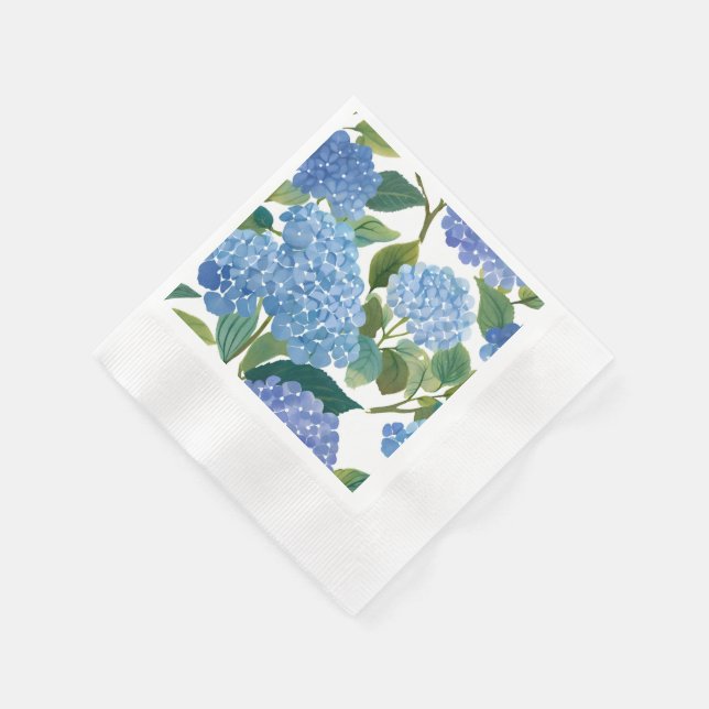 Servilleta De Papel Hydrangeas Blue | Hermoso Bush floral (Borde)