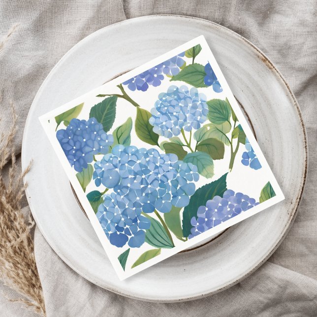 Servilleta De Papel Hydrangeas Blue | Hermoso Bush floral (Subido por el creador)