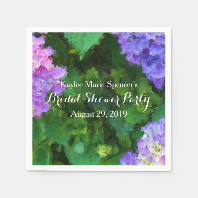 Servilleta De Papel Hydrangeas Boda Bridal Shower Napkins (Anverso)
