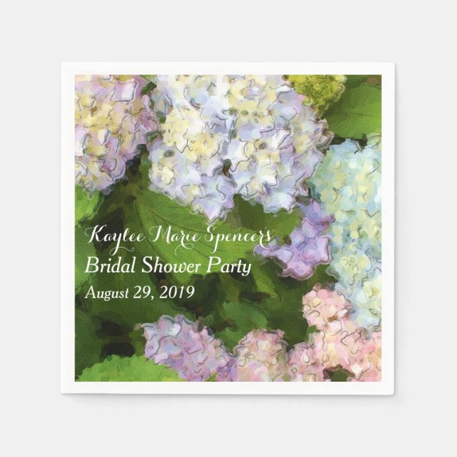 Servilleta De Papel Hydrangeas Boda Bridal Shower Napkins (Anverso)