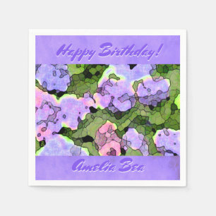 Servilleta De Papel Hydrangeas del batik de la acuarela personalizados