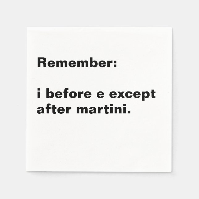 Servilleta De Papel i Before e Spelling Rule Cocktail (Anverso)