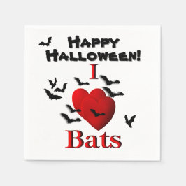 Servilleta De Papel I Heart Bats Happy Halloween