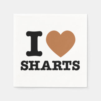 Servilleta De Papel I Heart Sharts Gráfica divertida