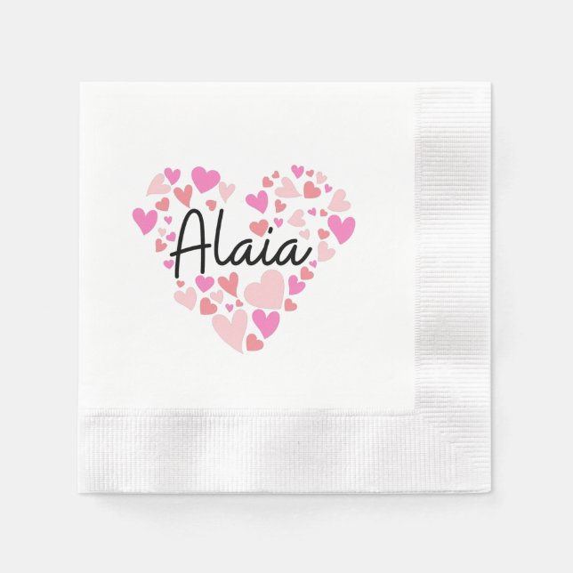 Servilleta De Papel I love Alaia - hearts for Alaia (Anverso)