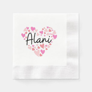 Servilleta De Papel I love Alani - hearts for Alani