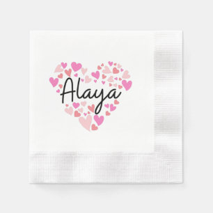 Servilleta De Papel I love Alaya - hearts for Alaya