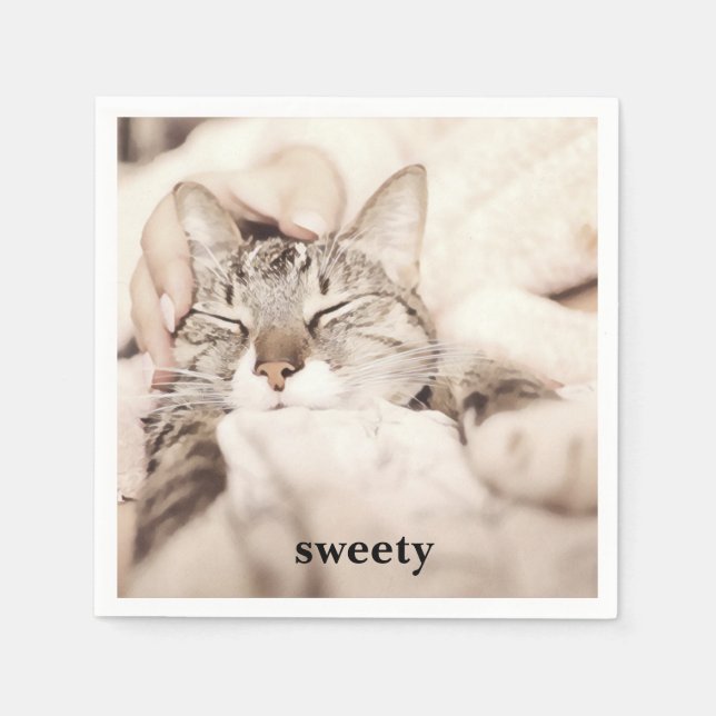 Servilleta De Papel I love my sweet little cat photo (Anverso)