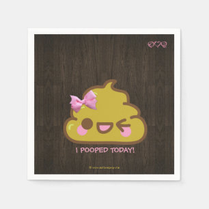 Servilleta De Papel ¡I Pooped hoy! Cutey Poo con el arco rosado