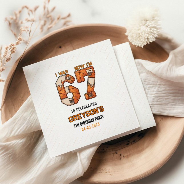 Servilleta De Papel I Was 6 Now I’m 7 Basketball – 7th Birthday Party (I Was 6 Now I’m 7 Basketball – 7th Birthday Party Napkins
)