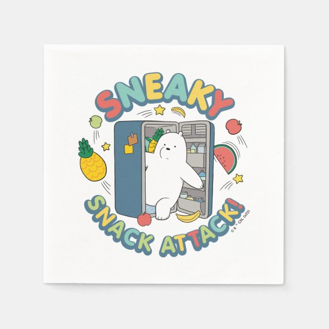 Servilleta De Papel Ice Bear - Sneaky Snack Attack! (Anverso)