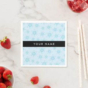 Servilleta De Papel Ice Blue Snowflakes, su nombre, Personalice